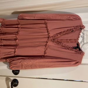 Forget 21 V Neck Dress, SizeSmall.  Terra Cotta color with zipper in back